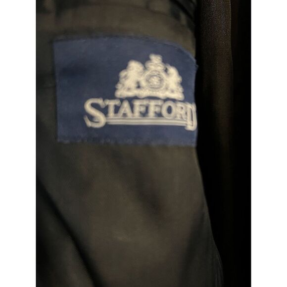 Stafford Wool Suit  Mens Black Size 44XT & 38Xl‎ Vintage - Picture 11 of 11